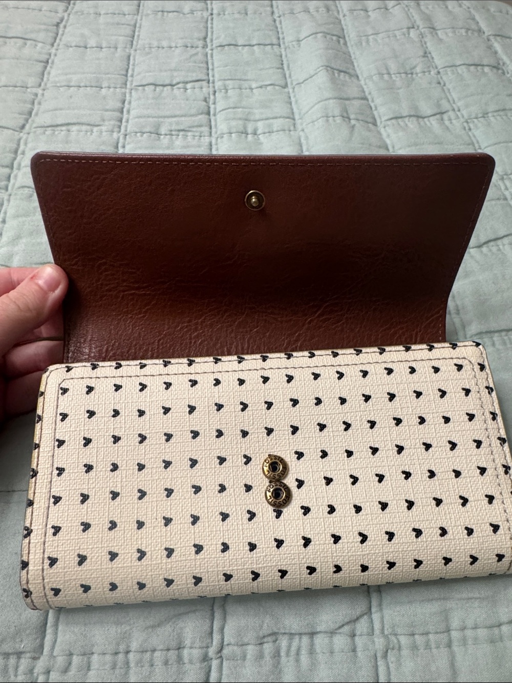 Fossil Patterned Fold-Over Wallet - Picture 5 of 7
